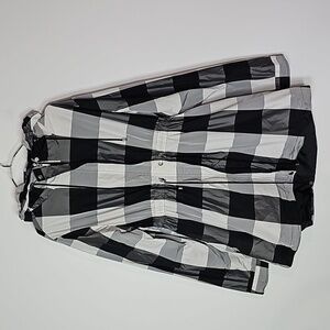 Happymum large black and white plaid zip up hooded maternity jacket